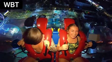 boob slip on slingshot ride|Slingshot Wardrobe Malfunction Compilation 